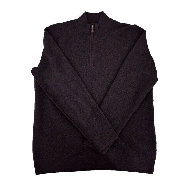 Joseph Abboud Other - Joseph Abboud Sweater Mens Chest 43 Plum‎ Merino Wool Blend 1/4 Zip  No Sz Tag